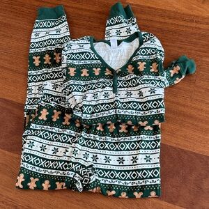 Festive Green and White Pajama Set